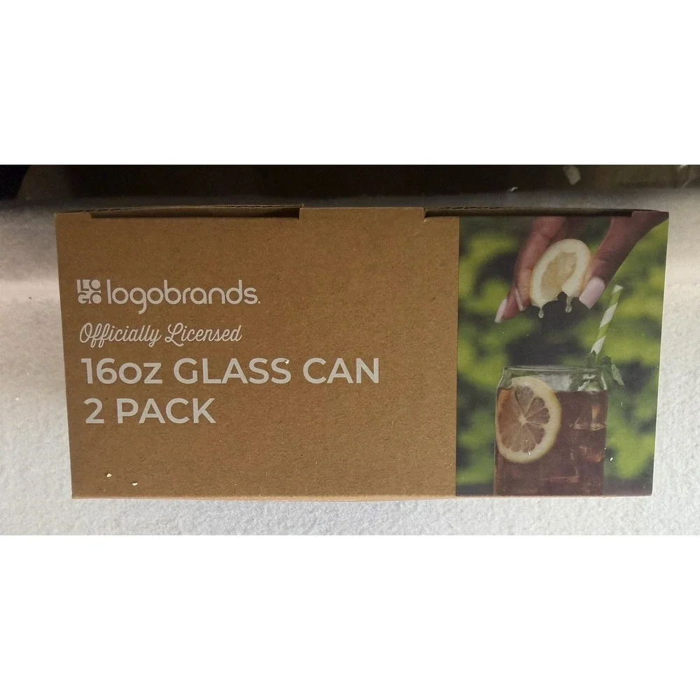 Arkansas Razorbacks 16oz Clear Glass Can Beer Glasses 2-Pack Gift Set